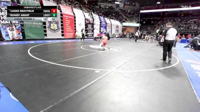 106 Class 4 lbs Cons. Round 3 - Caden Brayfield, Park Hill vs Rowdy Angst, Liberty