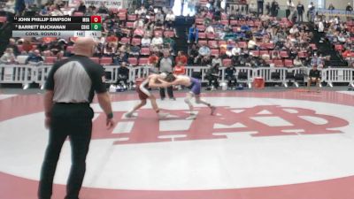 113 lbs Cons. Round 2 - John Phillip Simpson, Montgomery Bell Academy vs Barrett Buchanan, Christian Brothers High School