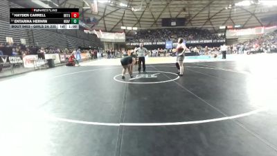 Girls 2A 235 lbs Cons. Round 3 - Entarina Herwin, Hudson`s Bay (Girls) vs Hayden Carrell, Orting (Girls)