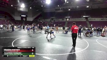 140 lbs 5th Place Match - Maximinio Marquez, Lincoln Lancers Wrestling Club vs Braiden Martinez, La Gente Wrestling Club