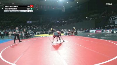 2A/1A Boys 190 3rd Place Match - Bryce Williardt, North Lake Boys vs Sam Lewelling, Glendale Boys