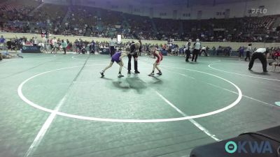 58 lbs Consi Of 16 #2 - Brody Lewis, Mustang Bronco Wrestling Club vs Quade Charmasson, Bristow Youth Wrestling