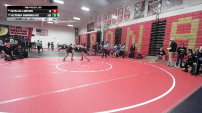 155 lbs Cons. Round 3 - Elysum Campos, Eleanor Roosevelt vs Victoria Dominguez, Arroyo