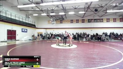 123 lbs Champ. Round 1 - Sarai Guzman, Lassen vs Delilah Felix-lopez, East Los Angeles College