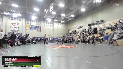 150 lbs 7th Place Match - Tyr Colque, Waukesha West vs Tj Dixon, Fort Campbell