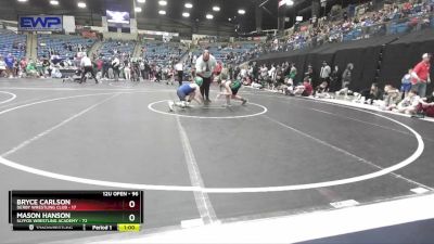 96 lbs Cons. Round 2 - Mason Hanson, SlyFox Wrestling Academy vs Bryce Carlson, Derby Wrestling Club