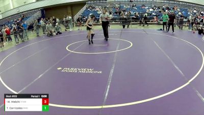 14U Boys - 80 lbs Champ. Round 2 - Wyatt Melchi, The Fort Hammers Wrestling vs Troy Carrizales, Ohio