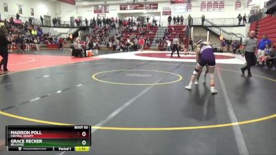 130 lbs Quarterfinal - Grace Recker, Bellevue vs Madison Poll, Central DeWitt