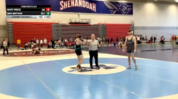 165 lbs Champ. Round 2 - Matt Price, Garrett College vs Ben Britton, Slippery Rock Club Team