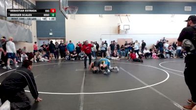 132 lbs Cons. Sub-semis - Bridger Scales, Mountain Man Wrestling Club vs Sebastian Estrada, Warhawk Wrestling Club