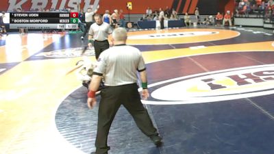 1A 113 lbs Quarterfinal - Steven Uden, Fithian (Oakwood) vs Boston Morford, Aledo (Mercer County)