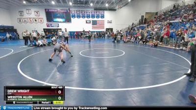 100 lbs 1st Place Match - Wesston Allen, Glenrock Intermediate Middle School vs Drew Wright, CCA