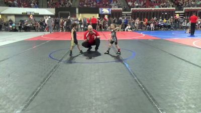 43 lbs 1st Place Match - Kortlee Vanek, Cascade Little Guy Wrestling vs Hattie Brown, Team Real Life