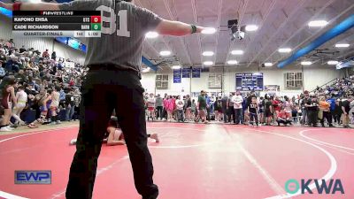 106 lbs Quarterfinal - Kapono Ehsa, Grove Takedown Club vs Cade Richardson, Barnsdall Youth Wrestling