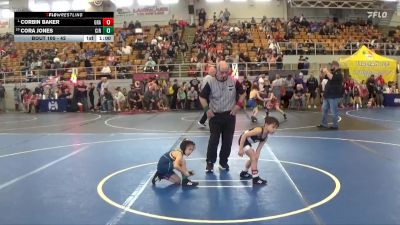 42 lbs Champ. Round 1 - Corbin Baker, Graham vs Cora Jones, Circleville