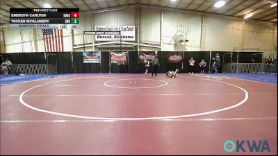 67 lbs Quarterfinal - Emersyn Carlton, Duncan Demon Wrestling vs Tucker Mcglamery, Shelton Wrestling Academy