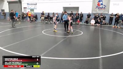 74 lbs Semifinal - Weston Ekle, Mid Valley Wrestling Club vs Dillon McAnelly, Soldotna Whalers Wrestling Club