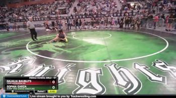 97 lbs Semifinal - Najalia Baublits, Team Aggression WC vs Sophia Garza, Scrap Yard Garage Wrestling