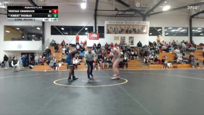 174 lbs Cons. Round 2 - Kwest Thomas, Mount St. Joseph vs Tristan Craddock, Heidelberg