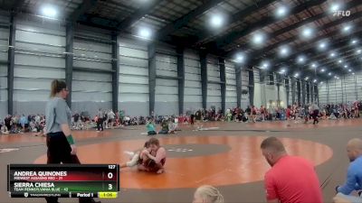 127 lbs Semis & 1st Wrestleback (8 Team) - Andrea Quinones, Midwest Assasins Red vs Sierra Chiesa, Team Pennsylvania Blue