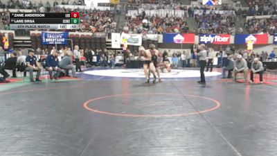 A - 190 lbs 5th Place Match - Lane Drga, Custer Co. (Miles City) vs Zane Anderson, Lockwood (Billings)