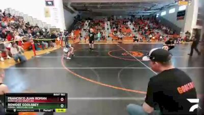 63 lbs Cons. Round 3 - Rowdee Goolsbey, Powell Wrestling Club vs Francisco Juan Roman, Riverton USA Wrestling