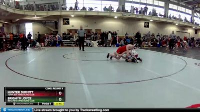 92 lbs Cons. Round 3 - Hunter Dimmitt, Team Jeff Wrestling Club vs Brighym Joyce, Bealmear Wrestling Club