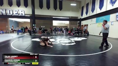 140lbs Cons. Round 2 - Madison Hogan, Emerald Ridge (Girls) vs Talah Jansky, Kamiakin (Girls)