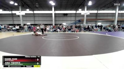 75 lbs 1st Place Match - Daniel Duke, Declo Jr High vs Aisea Tabakece, Sublime Wrestling Academy