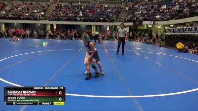 75 lbs Round 2 - Echo Even, Waverly Area Wrestling Club vs Aleigha Freeman, Flat Earth Wrestling Club