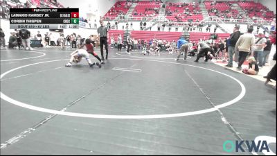 67 lbs Quarterfinal - Lamario Ramsey JR., Del City Little League Wrestling vs Corbin Thigpen, Choctaw Ironman