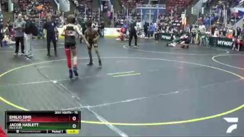 75 lbs Cons. Round 2 - Emilio Sims, Kenowa Hills WC vs Jacob Haslett, Pack Elite