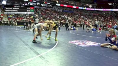 1A-120 lbs Cons. Round 3 - Sawyer Krall, Wapsie Valley vs Boston Mateer, Interstate 35