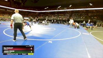 132 Class 2 lbs Quarterfinal - Eli Manley, Seneca vs Aiden Minor, Pleasant Hill