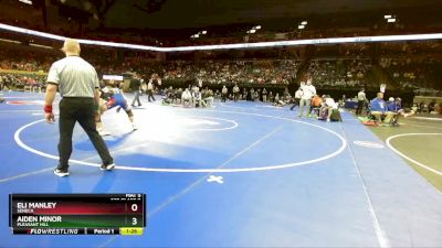 132 Class 2 lbs Quarterfinal - Eli Manley, Seneca vs Aiden Minor, Pleasant Hill