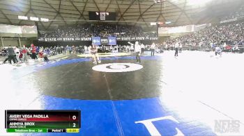 Girls 3A/4A 190 Cons. Round 5 - Avery Vega Padilla, Camas (Girls) vs Ahmiya Brox, Union (Girls)