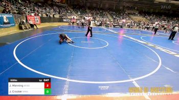 100 lbs Consi Of 16 #2 - John Manning, Woodshed Wrestling Club vs Jacoby Crocker, Open Mats