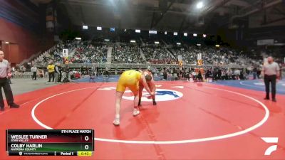 4A-285 lbs 5th Place Match - Colby Harlin, Natrona County vs Weslee Turner, Star Valley