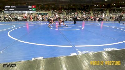 100 lbs Consi Of 8 #1 - Laken Duwa, Hawkeye Wrestling Academy vs Jett Greer, Shelton Wrestling Academy