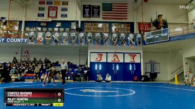 144 lbs Champ Round 1 (16 Team) - Cortez Rhodes, Purdue Polytechnic vs Riley Martin, Owen Valley