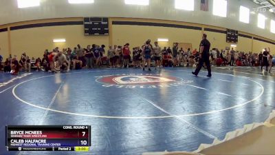 120 lbs Cons. Round 4 - Bryce McNees, Warsaw Tiger Wrestling vs Caleb Halfacre, Midwest Regional Training Center