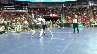 3A-175 lbs Cons. Round 2 - Clayton Isham, Clear Creek-Amana vs Will Whalen, Indianola