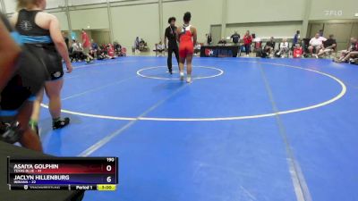 190 lbs Round 4 (6 Team) - Asaiya Golphin, Texas Blue vs Jaclyn Hillenburg, Indiana