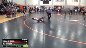 PW-2 lbs Round 1 - Collins Hoeger, Hammerin Hawks vs Ellie Keyser, Iowa City Wrestling Club