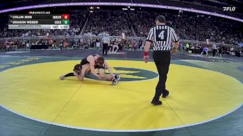 D4-150 lbs Quarterfinal - Grason Weber, Leslie vs Collin Jess, Charlevoix