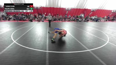 16U Boys - 132 lbs Champ. Round 2 - Felipe Greil, Wisconsin vs John Clum, JJ's Club Wrestling