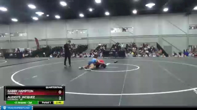 106 lbs Quarterfinals (8 Team) - Gabby Hampton, Missouri 2 vs Alexsys ...