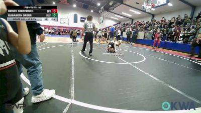 55 lbs Quarterfinal - Brody Steeprock, Bartlesville Wrestling Club vs Elisabeth Greer, Heat