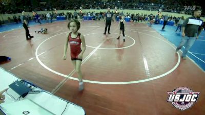 61 lbs Round Of 32 - Noah Miller, Clinton Youth Wrestling vs Penelope Mouras, Amped Wrestling Club