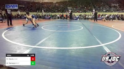 92 lbs Round Of 16 - Rye Davis, Honey Badgers Wrestling Club vs Amir Tamayo, Best Trained